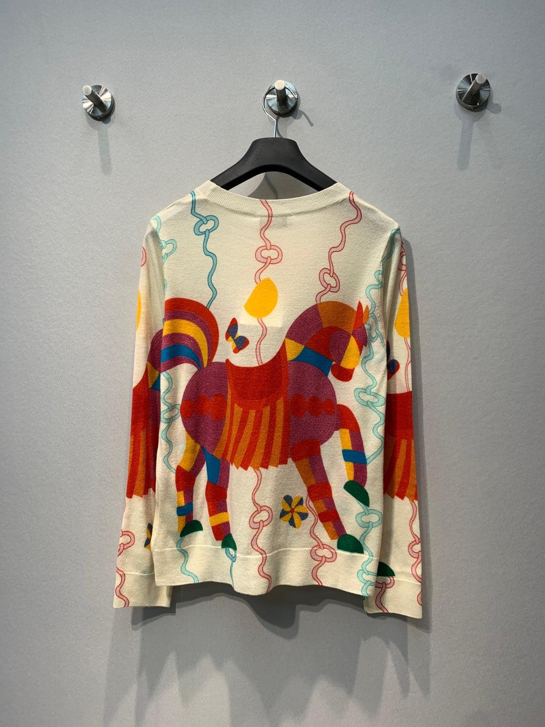 Hermes 2026 Horse Sweater Cream Mix Colors Wool 413872