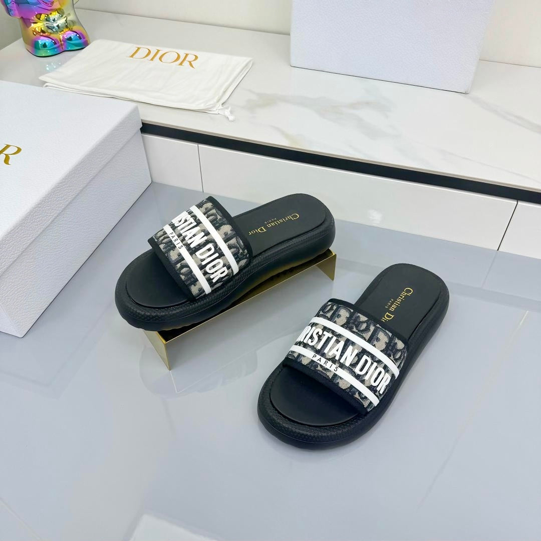 Dior 2026 Oblique Dway Slipper Canvas Leather 927516
