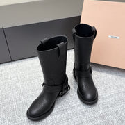 MIU MIU Martin boots Black Sheepskin 461850