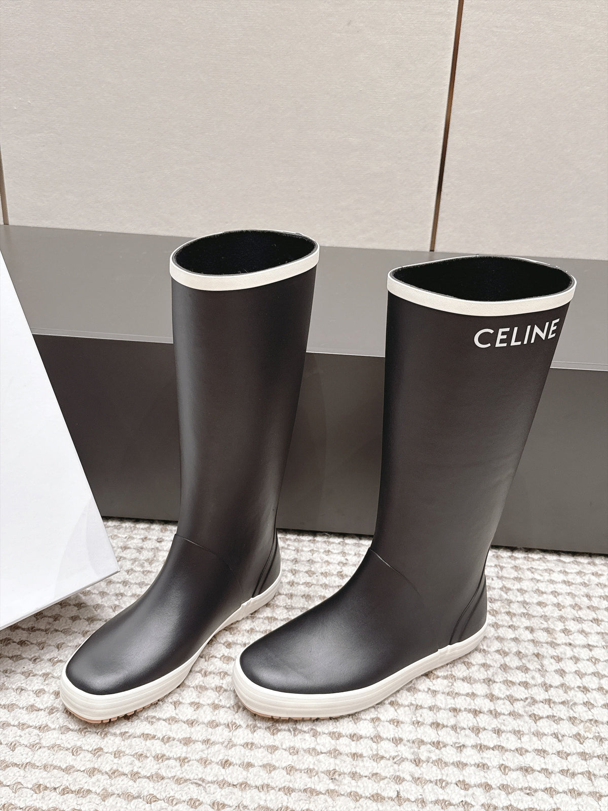 Celine 2026 Flat Rain Boots Rubber 990650