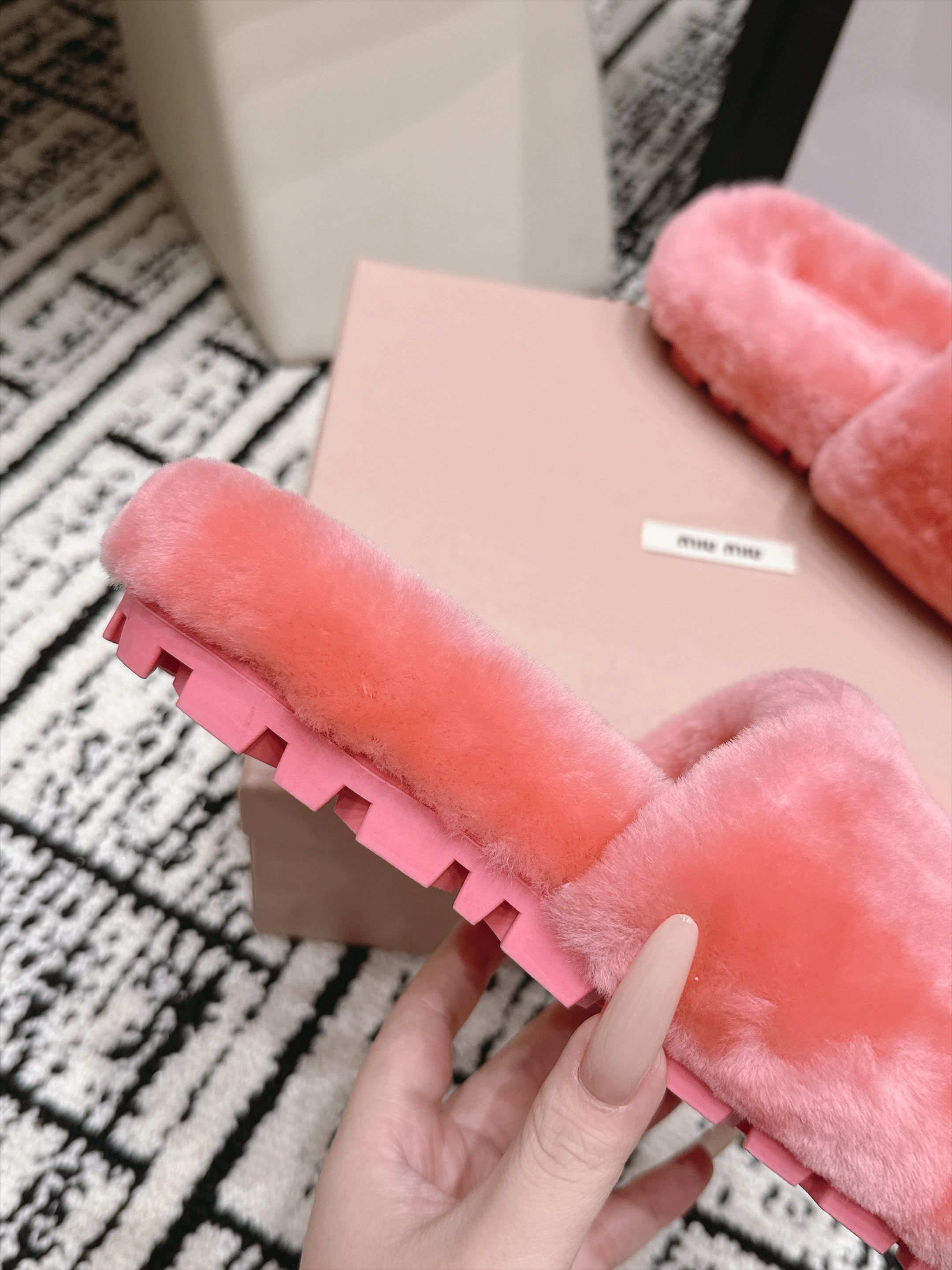 Miu Miu 2026 Crystal Logo Sandals Wool 990475