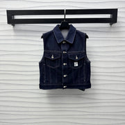 Fendi 25C Embroidered Denim Vest  228894