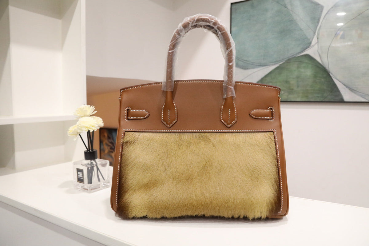 High-end Hermes 2026 Birkin 30cm Bag Golden Brown Leather/Horsehair