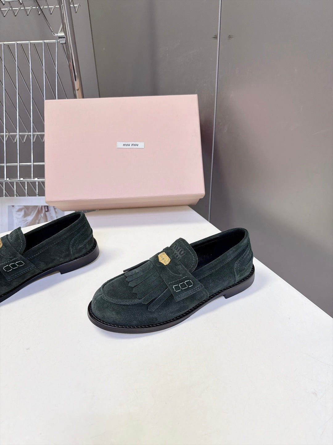 Miu Miu 2026 Fringe Penny Loafers Suede 994223