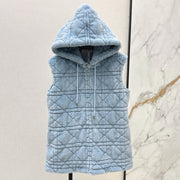 CD 25 Hooded Vest Could Blue Viscose