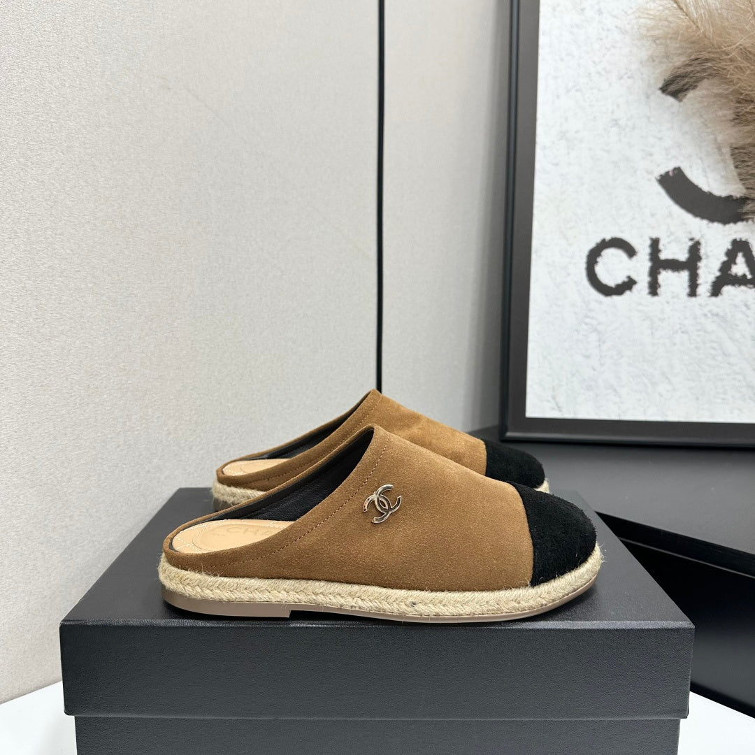 Chanel 2026 Double C Logo Mules Leather Sheepskin 822928