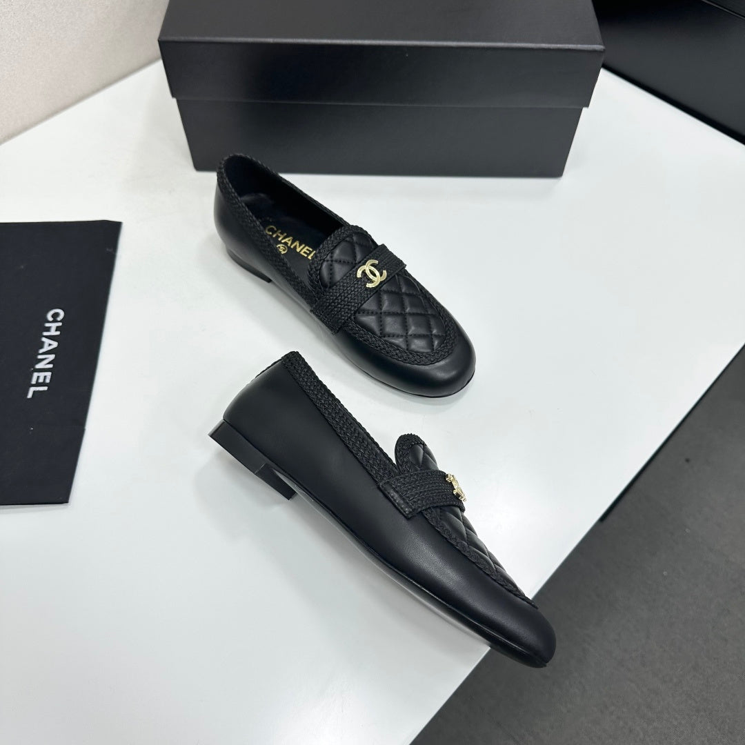 Chanel 2026 Slip-on Loafers Tweed Leather 944486