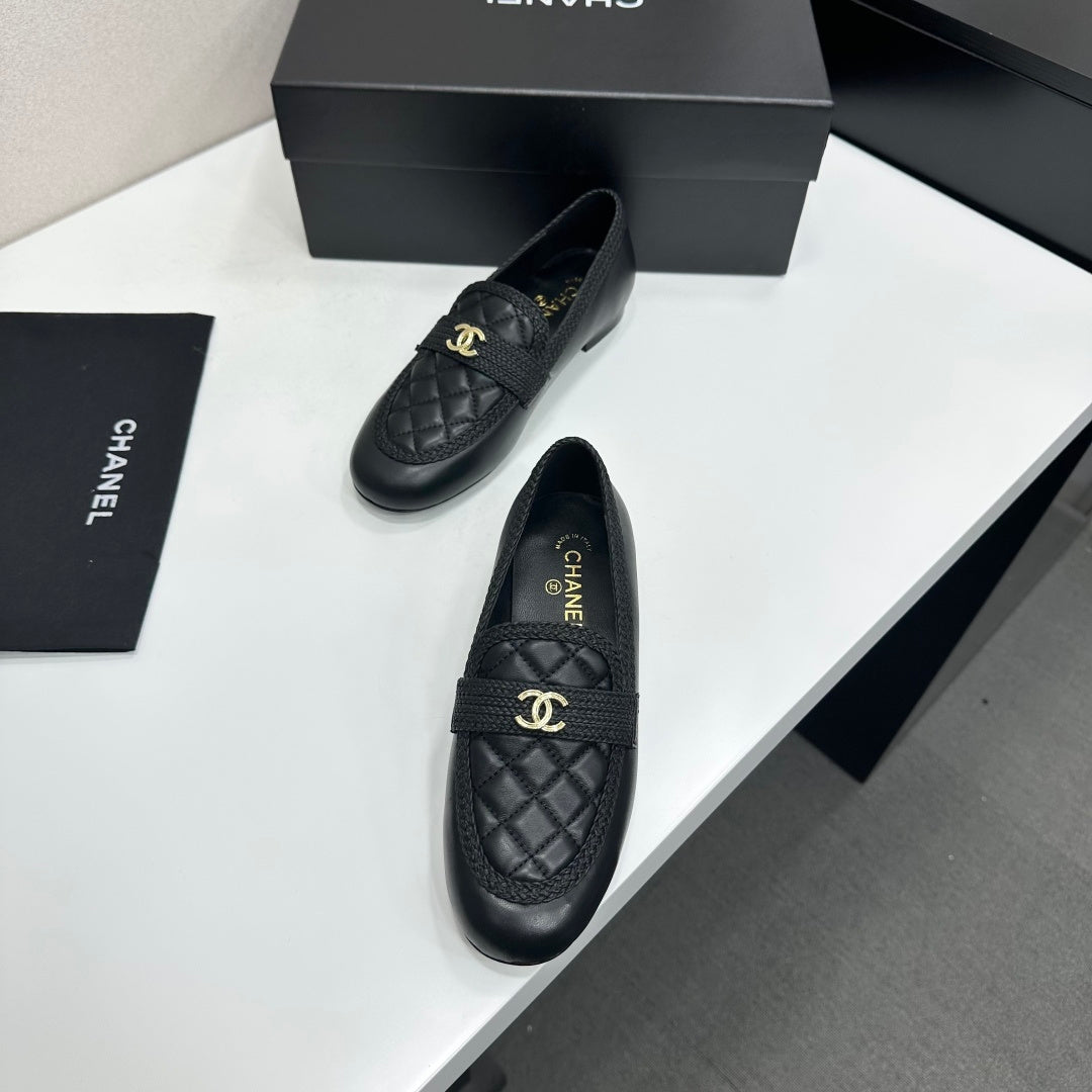 Chanel 2026 Slip-on Loafers Tweed Leather 944486