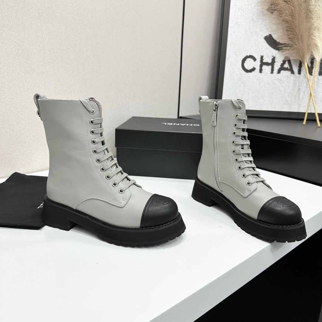 Chanel 2026 Platform Lace-up Martin Boots Cowhide 944604