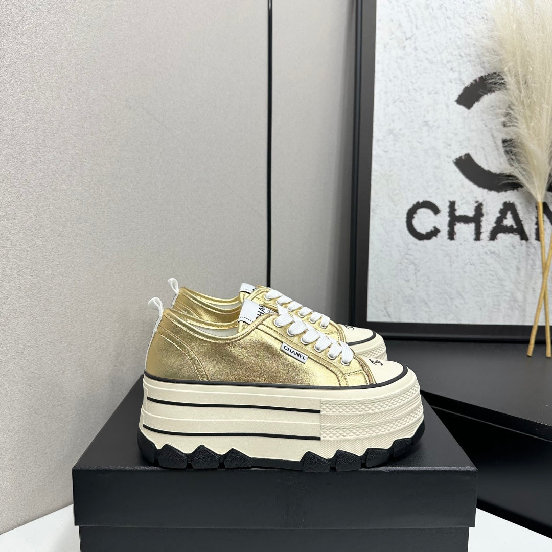 Chanel 2026 Chunky Metallic Sneakers Cowhide 985829