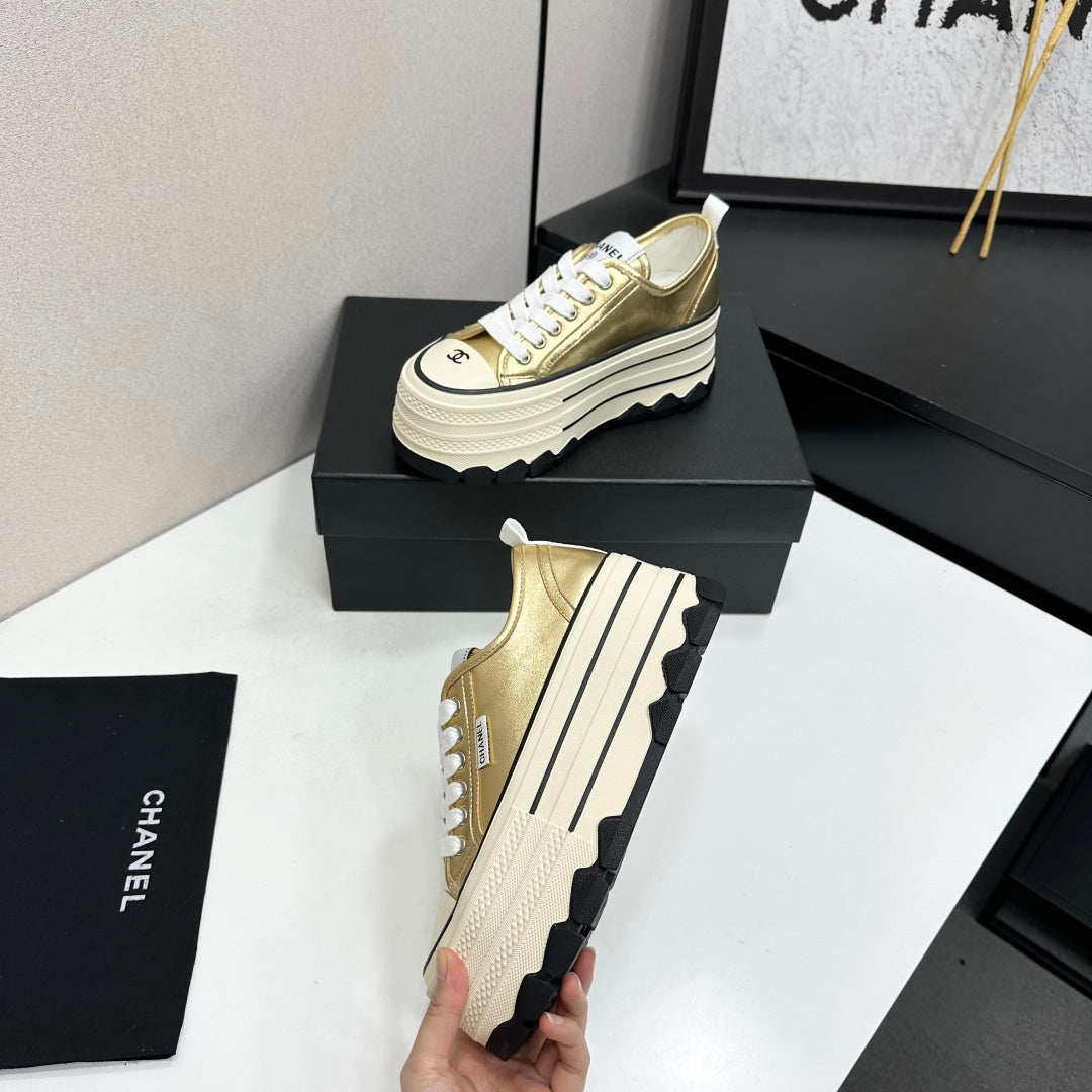 Chanel 2026 Chunky Metallic Sneakers Cowhide 985829