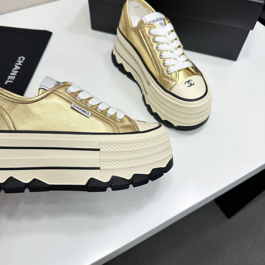 Chanel 2026 Chunky Metallic Sneakers Cowhide 985829
