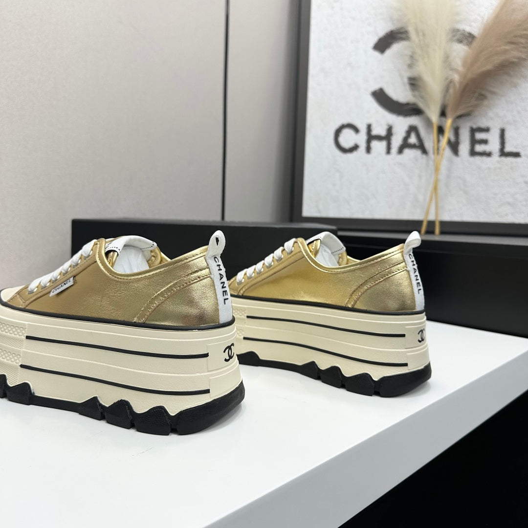 Chanel 2026 Chunky Metallic Sneakers Cowhide 985829