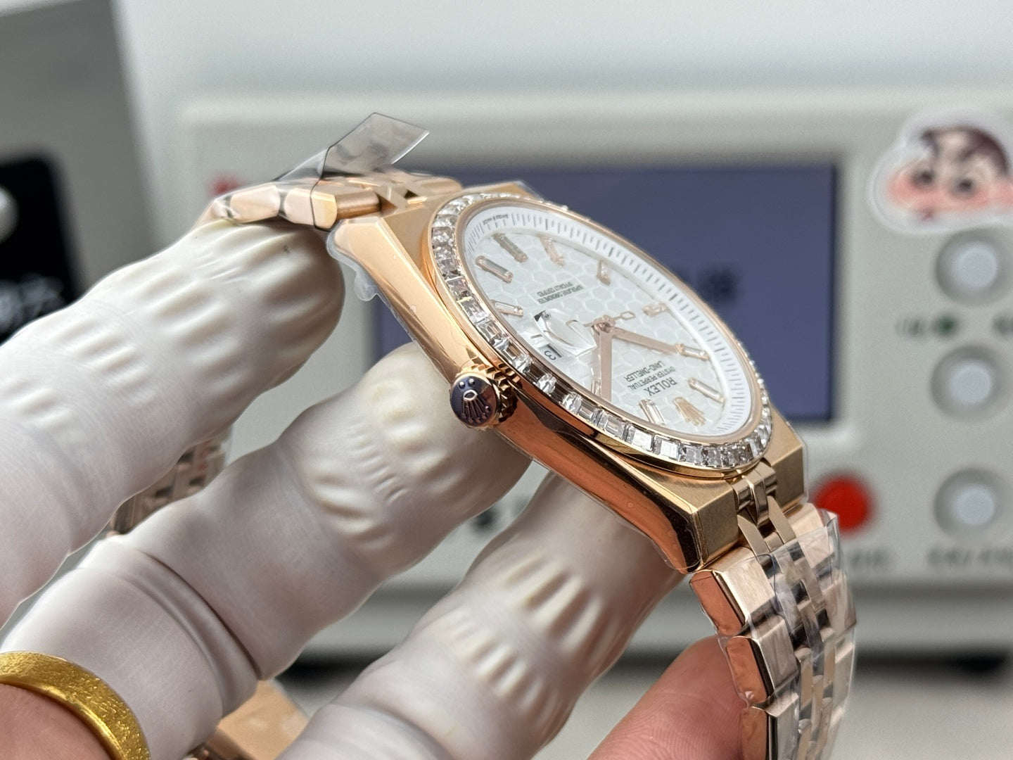 Rolex Land-Dweller Pink Gold White Dial Diamond Bezel