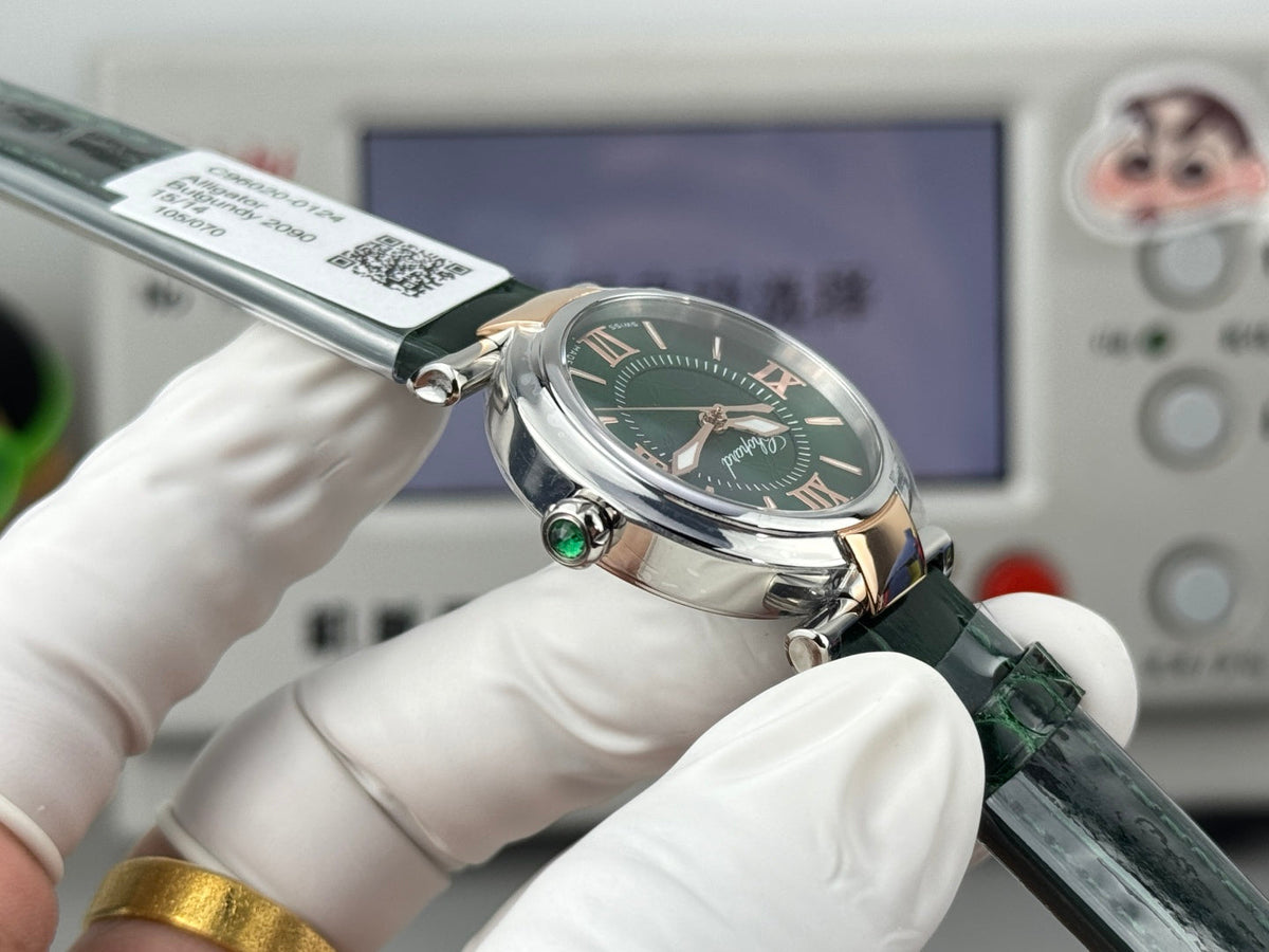 Chopard Imperiale 29mm Sliver Case Green Leather