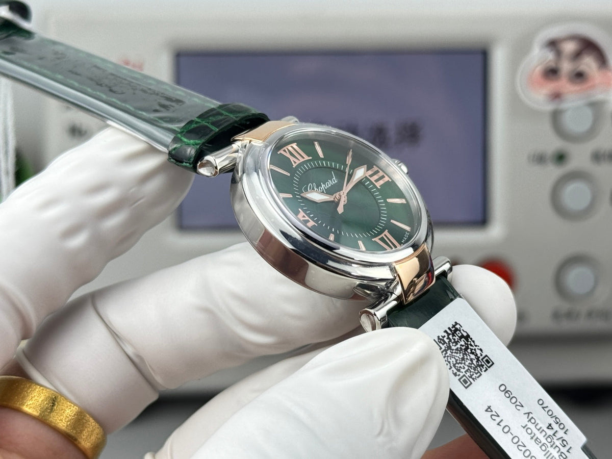 Chopard Imperiale 29mm Sliver Case Green Leather