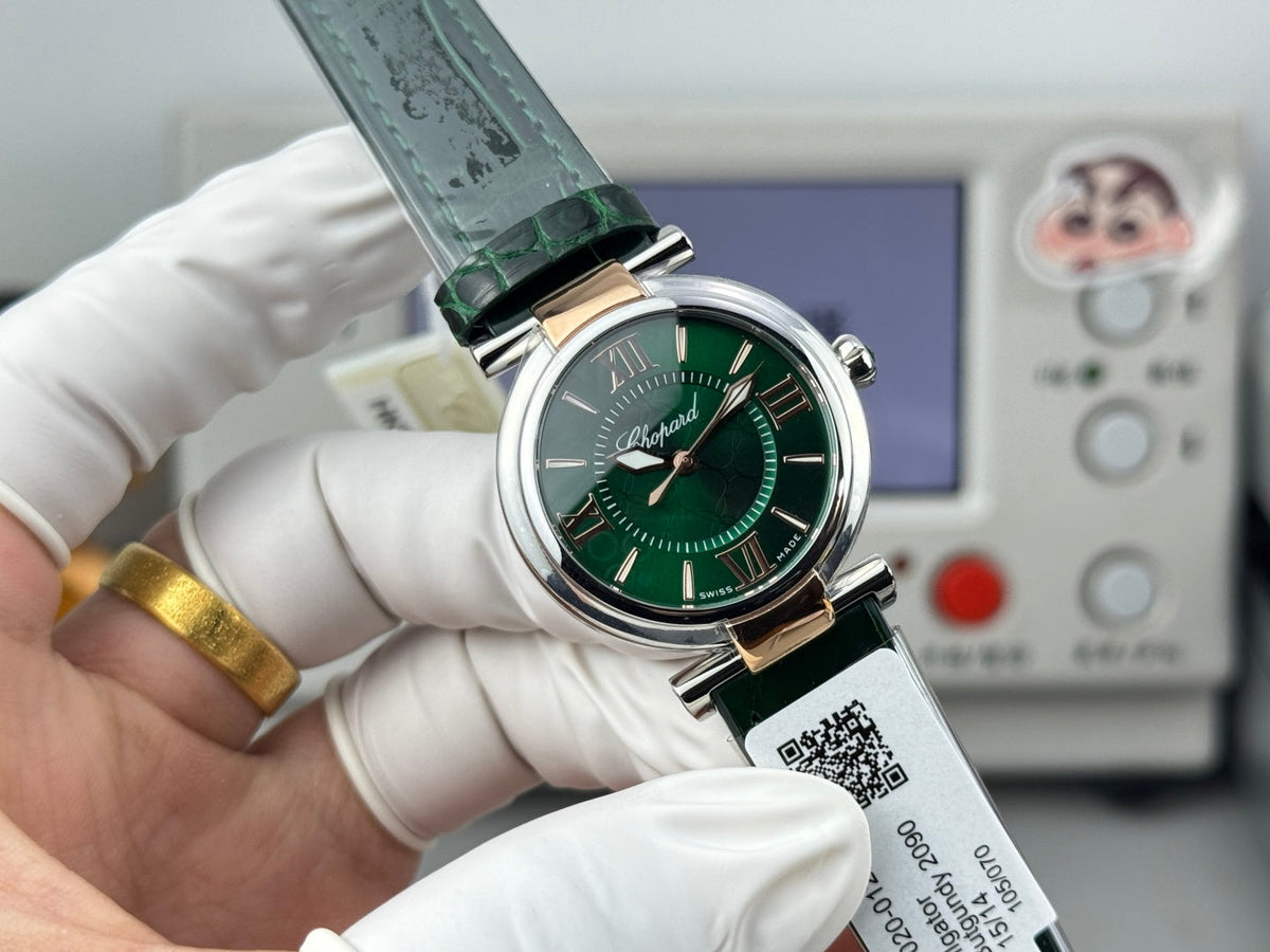 Chopard Imperiale 29mm Sliver Case Green Leather