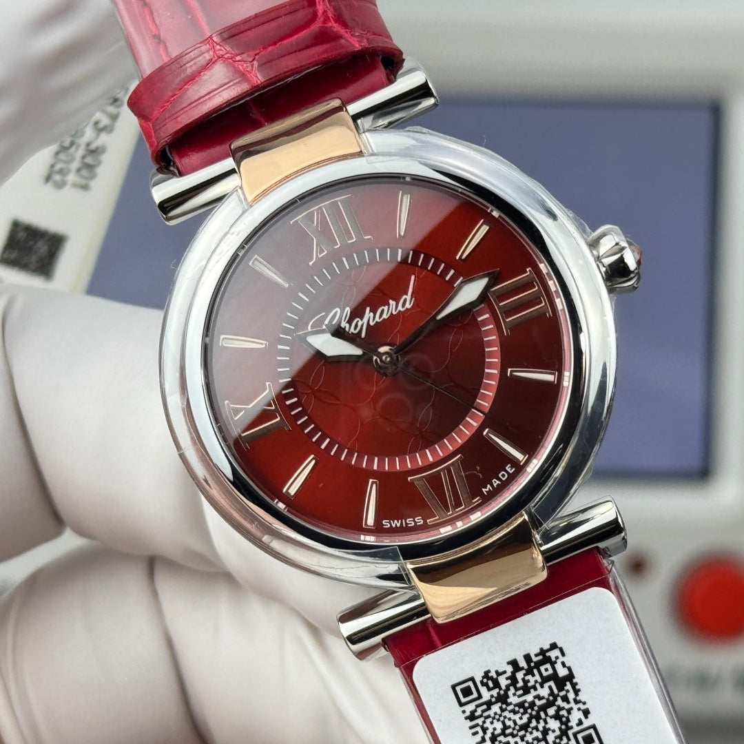 Chopard Imperiale 29mm Sliver Case Burgundy Crocodial Leather