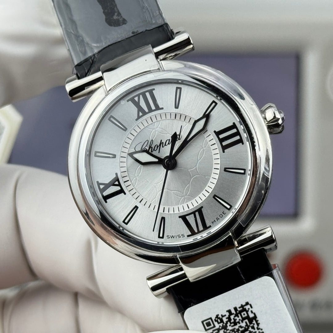Chopard Imperiale 29mm Sliver Case Black Crocodial Leather