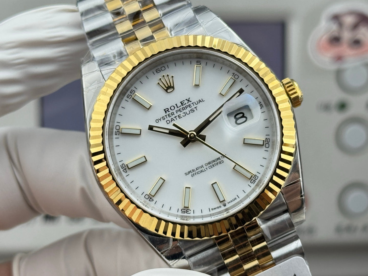 Rolex Datejust 36mm Gold Steel Case White Dial