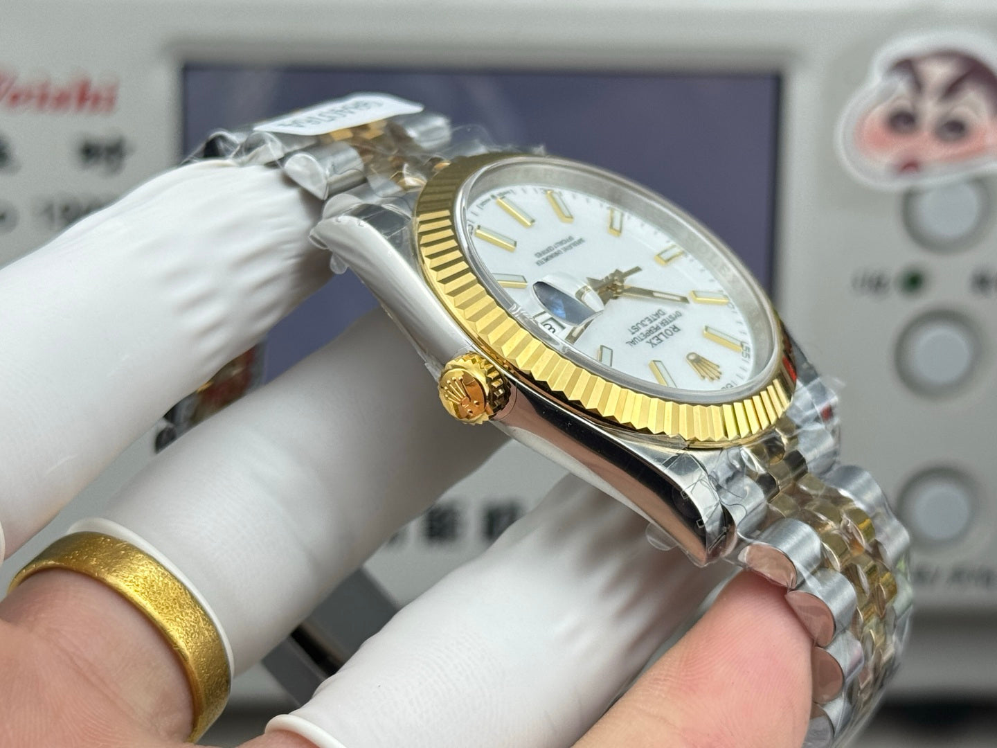 Rolex Datejust 36mm Gold Steel Case White Dial