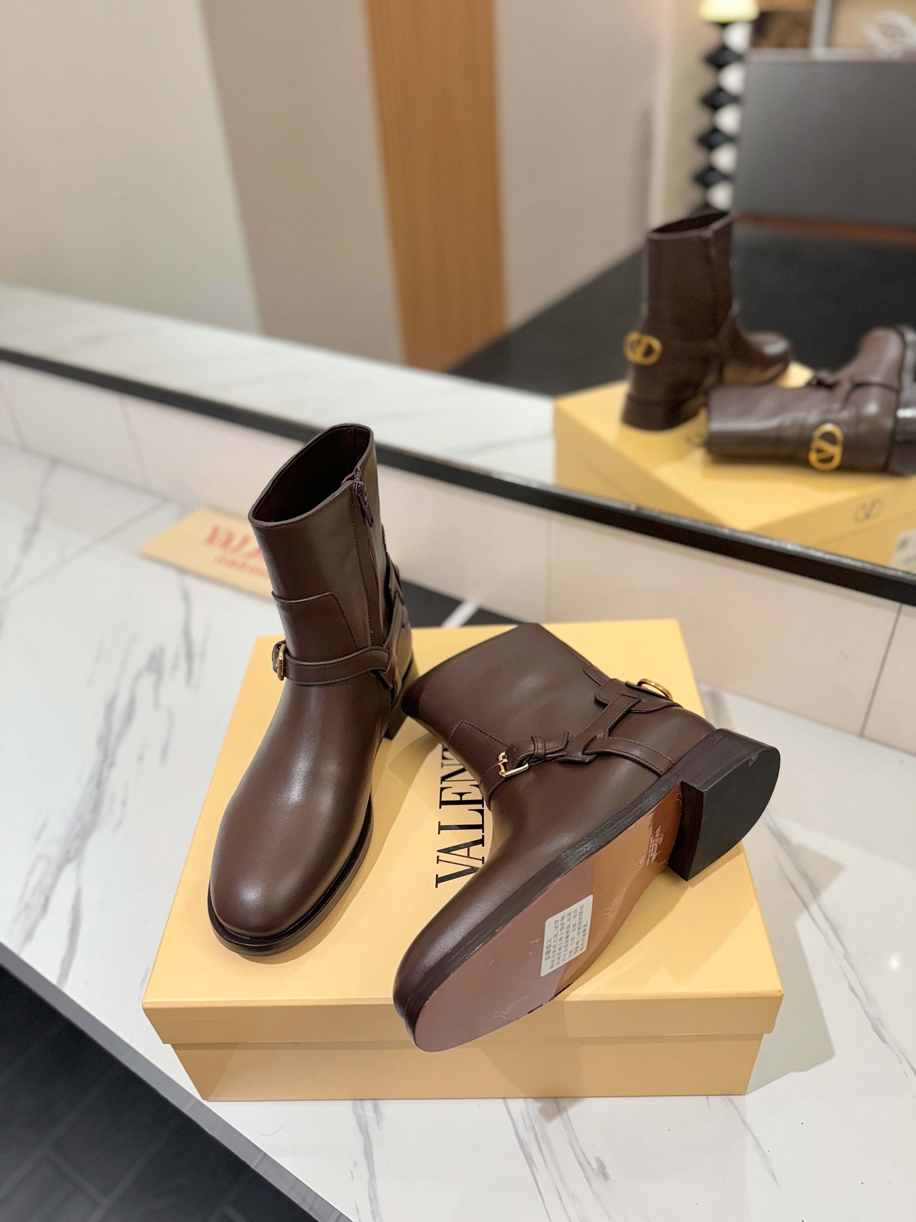 Valentino 2025 Pattie Boot Dark Brown Calfskin 560748