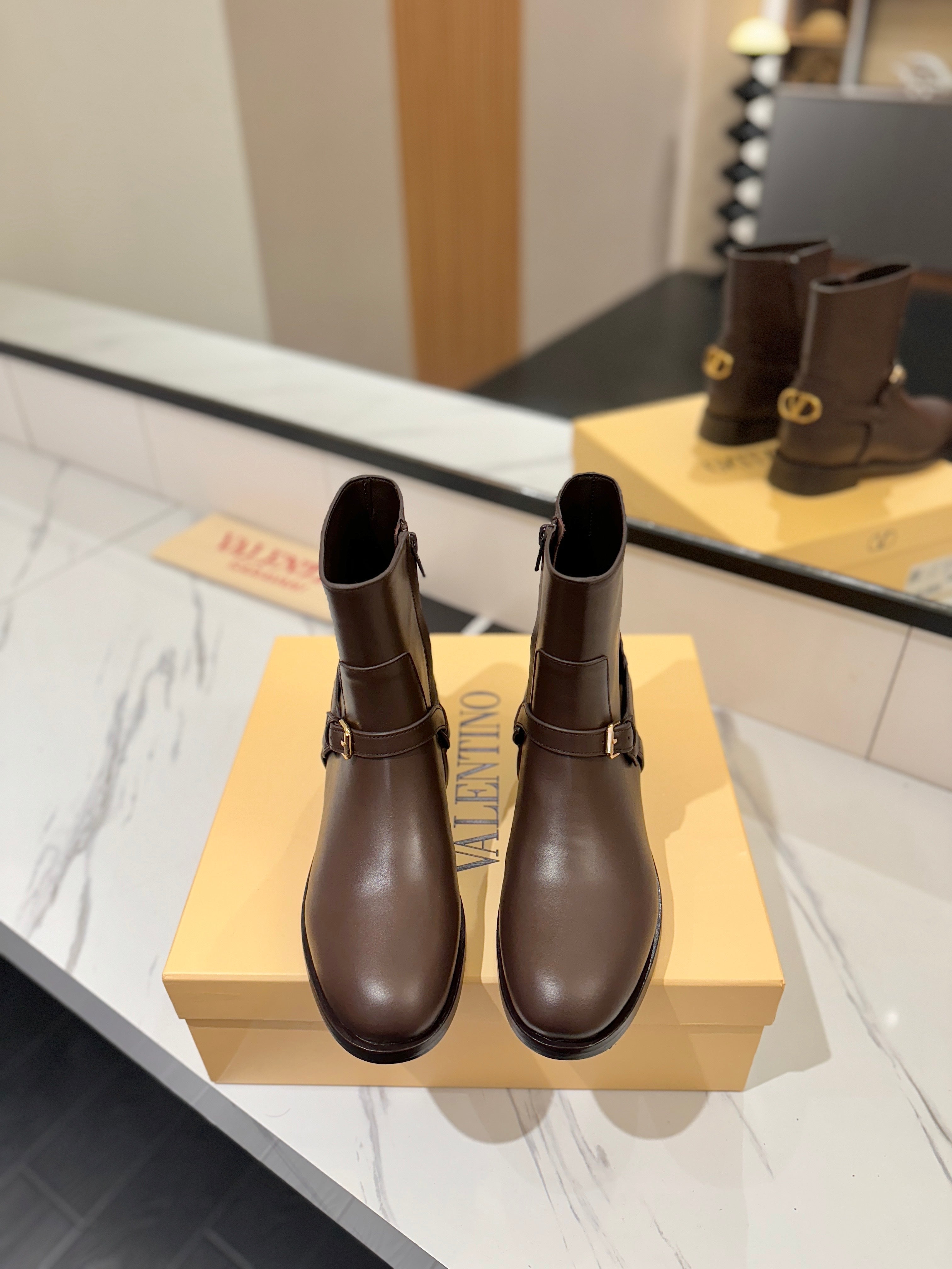 Valentino 2025 Pattie Boot Dark Brown Calfskin 560748