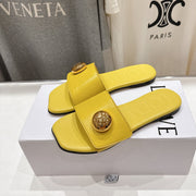 Loewe 25 Pebble Slide Yellow Calfskin