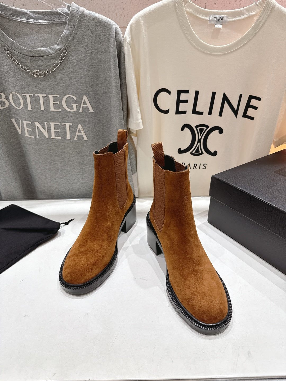 YSL 2025 Short Boot Brown Suede 567584