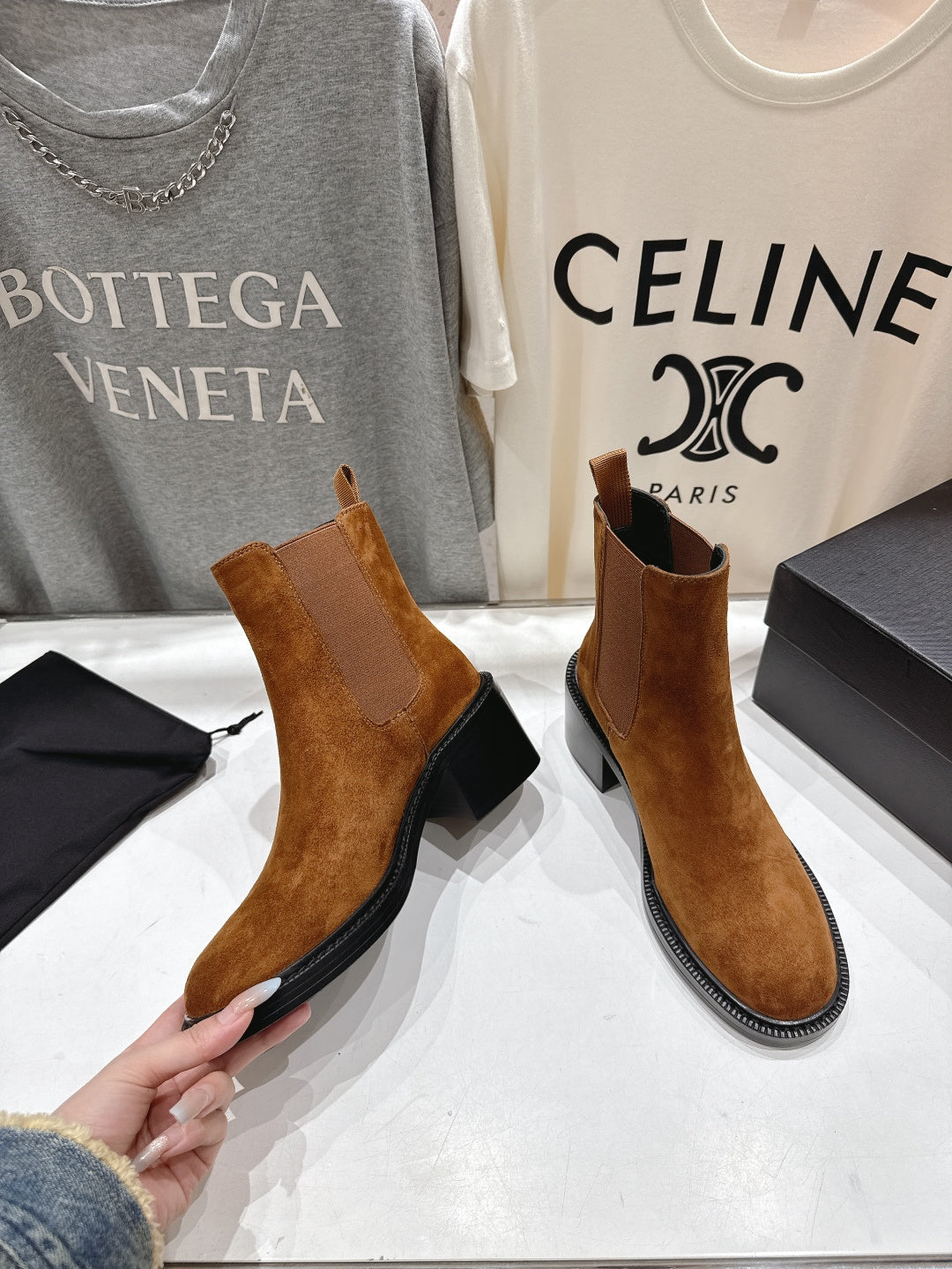 YSL 2025 Short Boot Brown Suede 567584