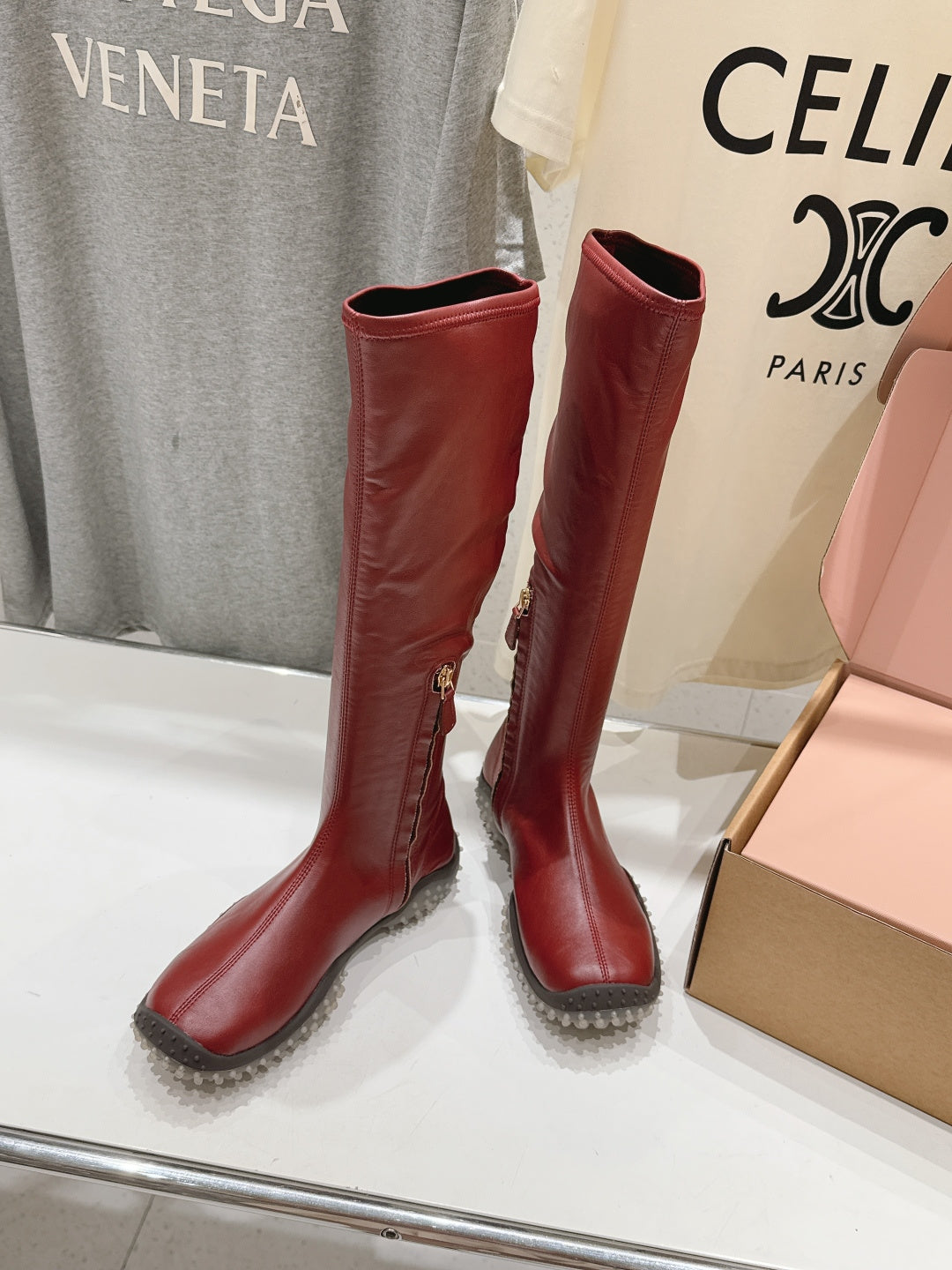 Miu Miu 2026 Stretch Knee-High Boots Leather 989560
