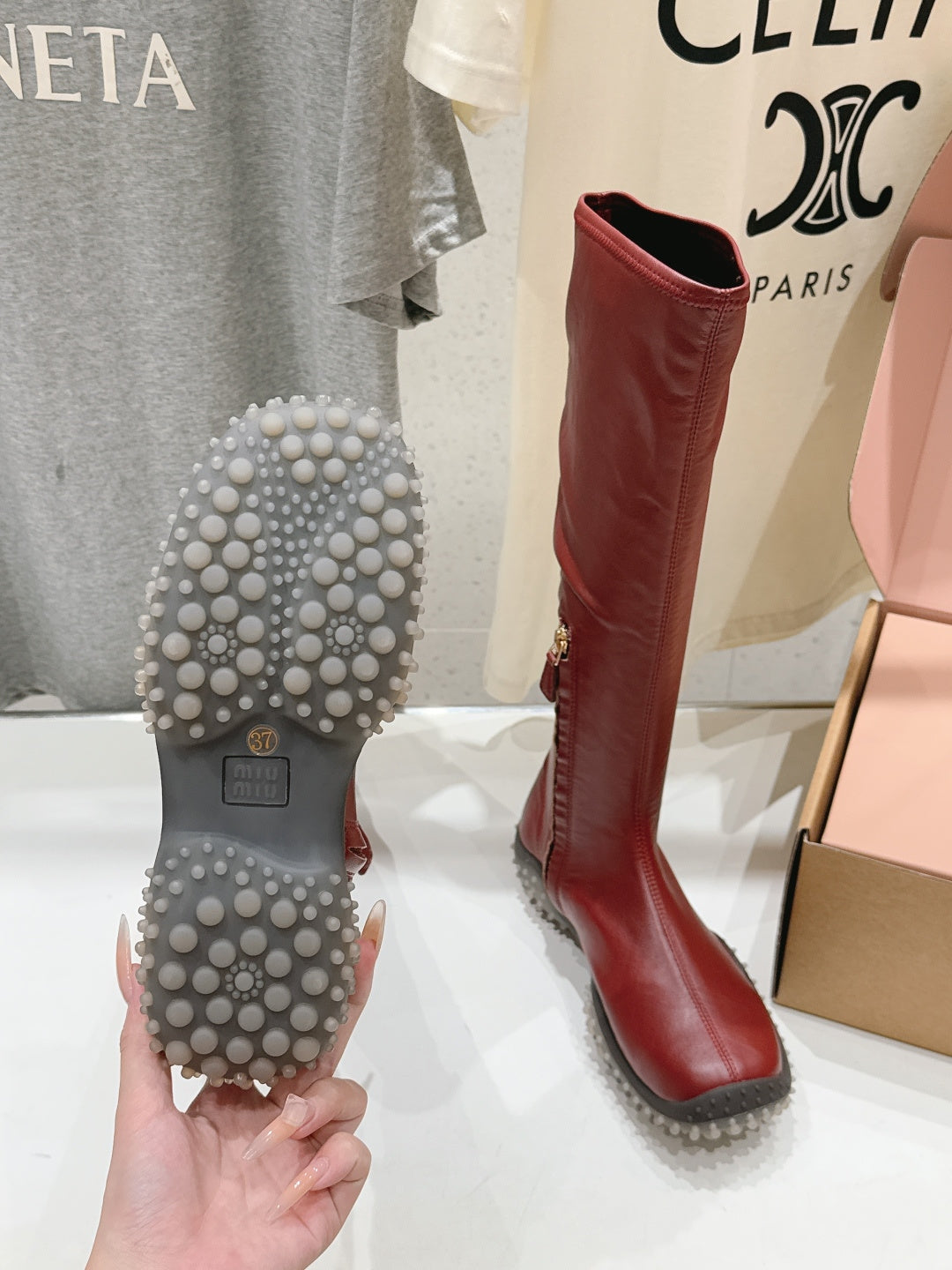 Miu Miu 2026 Stretch Knee-High Boots Leather 989560