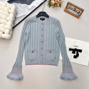 CC 25 Cardigan Grey Blue Cashmere 100003