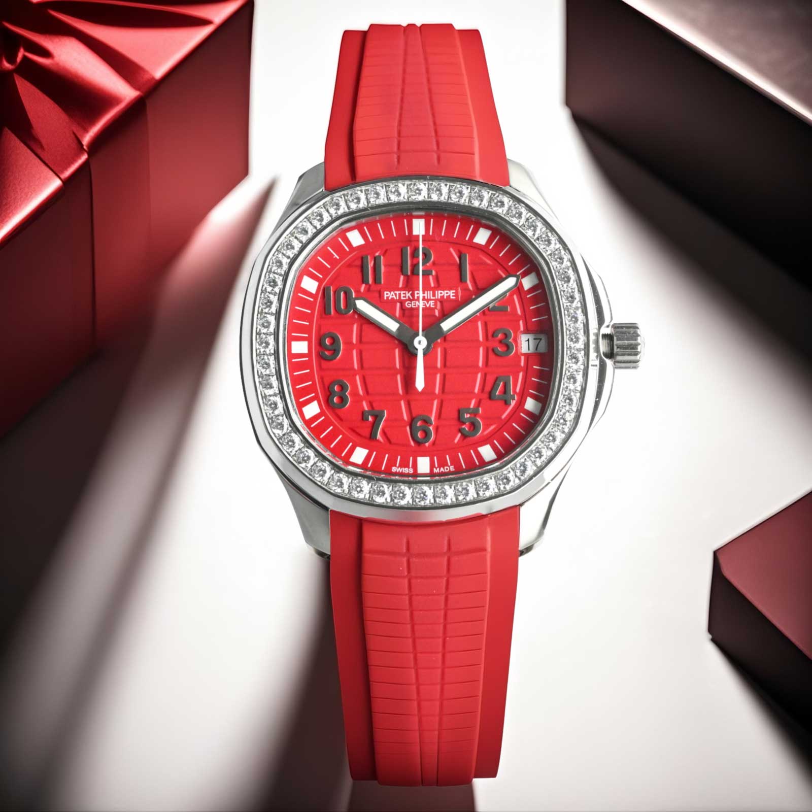 Patek Philippe Nautilus 38.8mm Red Dial Red Strap