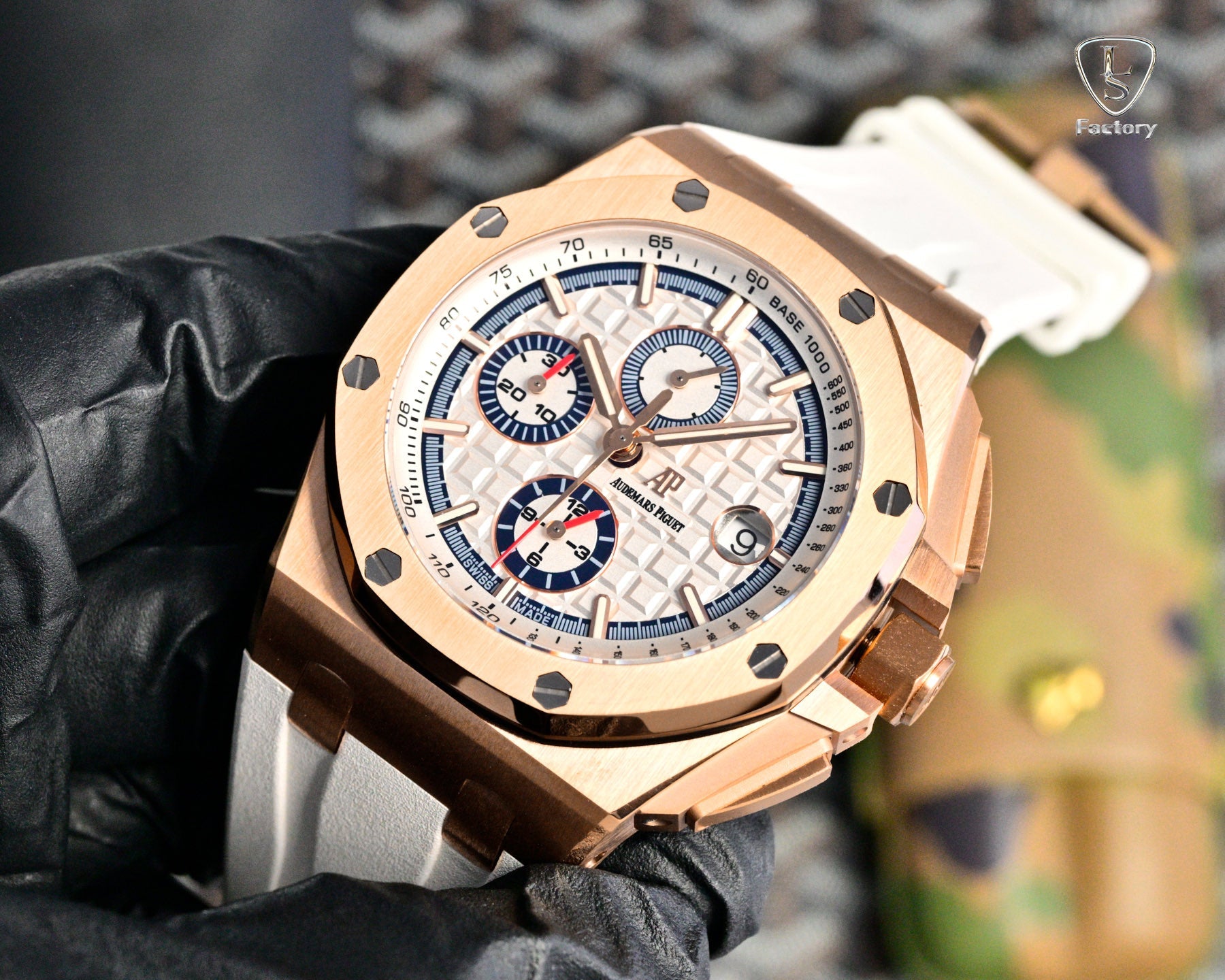 Audemars Piguet Royal Oak Chronograph 41mm Rose Gold Case Cream Dial