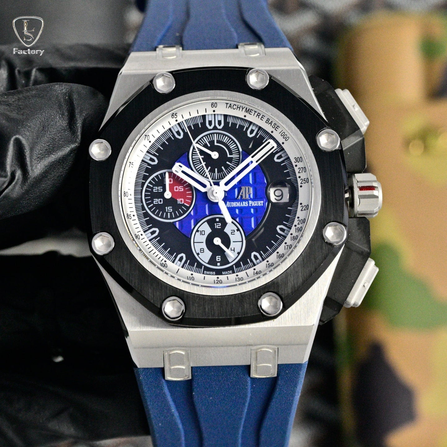 Audemars Piguet Royal Oak Chronograph 41mm Grey Case Black Blue Dial