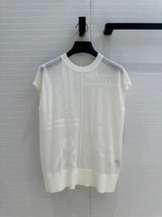 Hm 25 Short-sleeved Sweater White Mesh Polyester