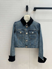 CC 25 Denim Jacket Blue mix Black Cotton