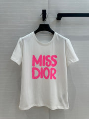 CD 25 Miss Dior T-shirt White Pink Cotton