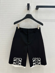 Loewe Striped Mid-length Shorts Black Cotton