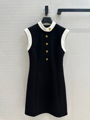 LV 25 Princess Seams Dress Black Polyester Cotton