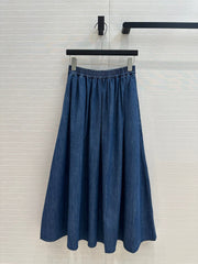CD 25 Mid-length Skirt Blue Cotton