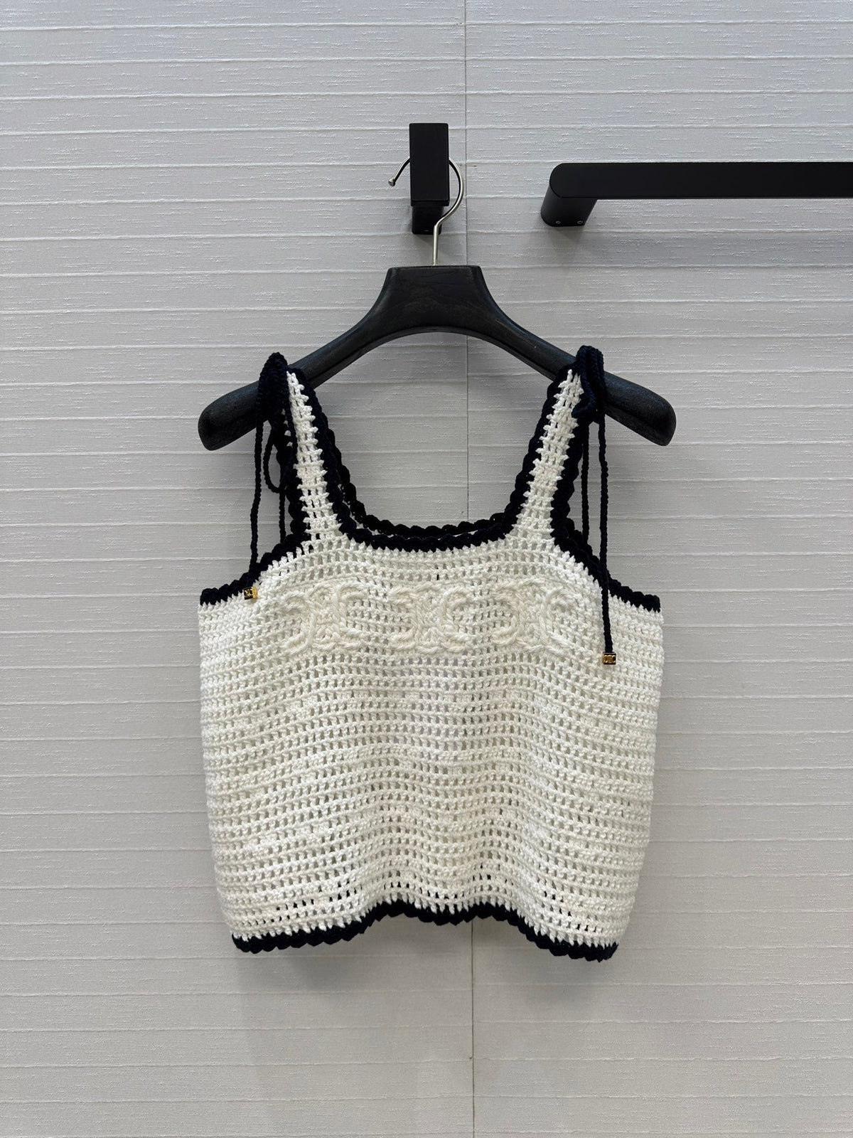 Celine 25 Knitted Small Camisole White Cotton