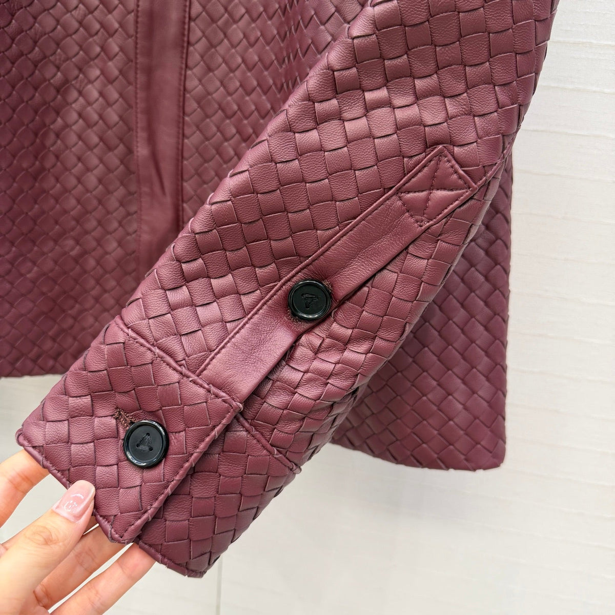 Bottega Veneta 2026 Intrecciato Shirt Jacket Leather 428555