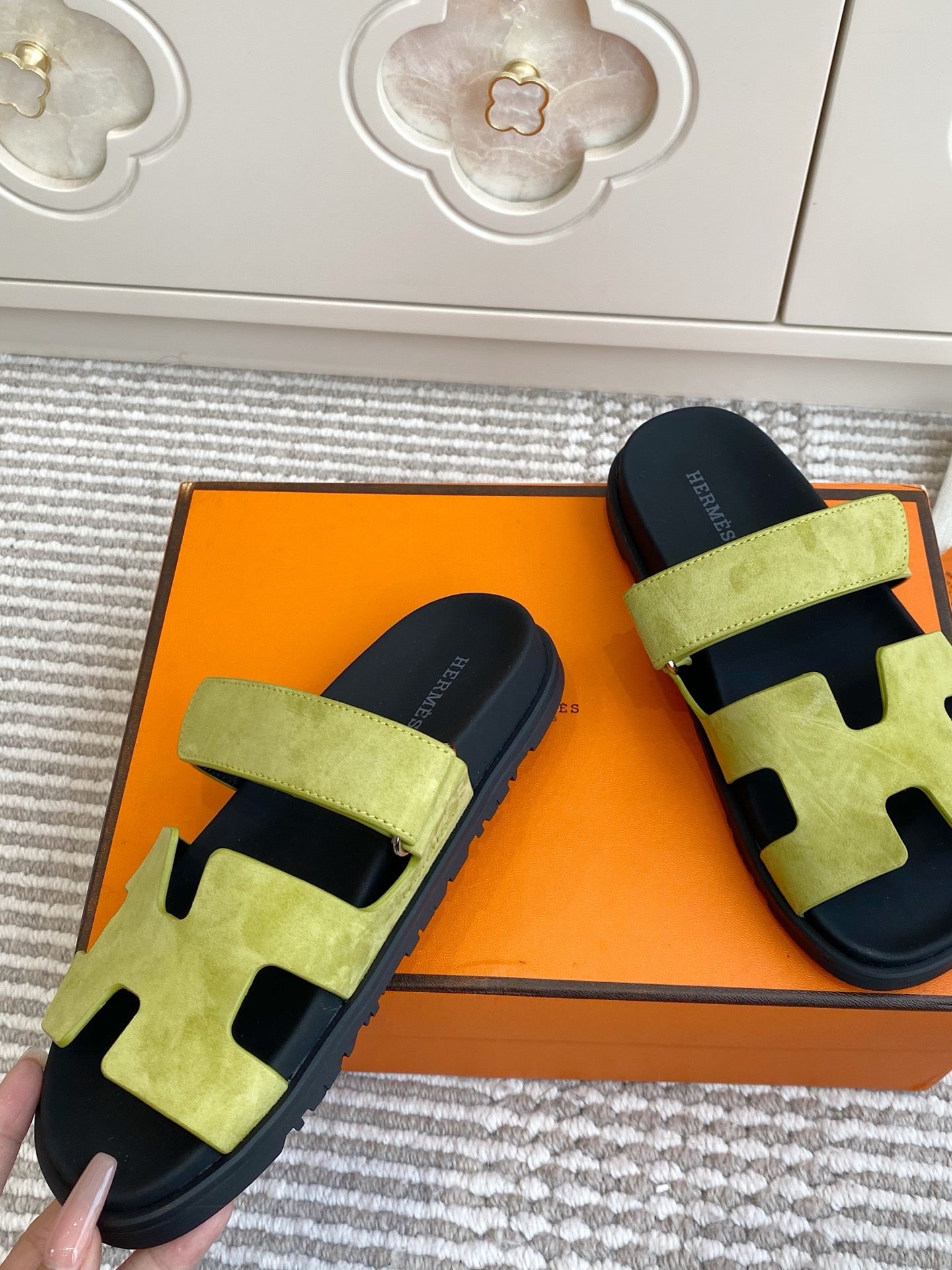 Hermes 2026 Chypre Sandal Suede 595828