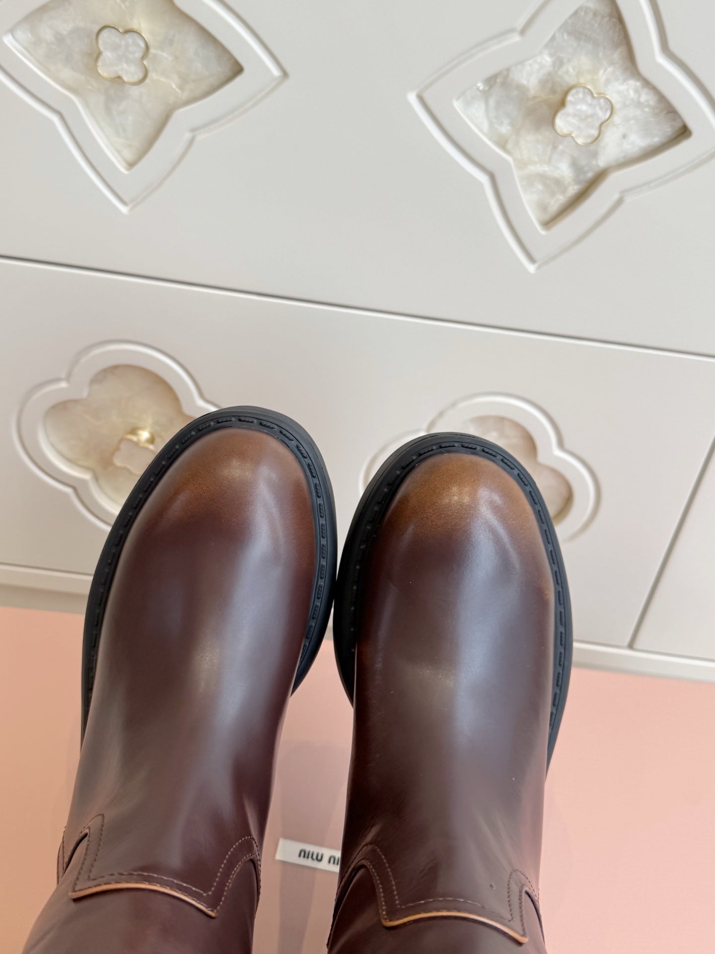 Miumiu 2026 Buckle-Detail Knee-High Boots Leather 955680