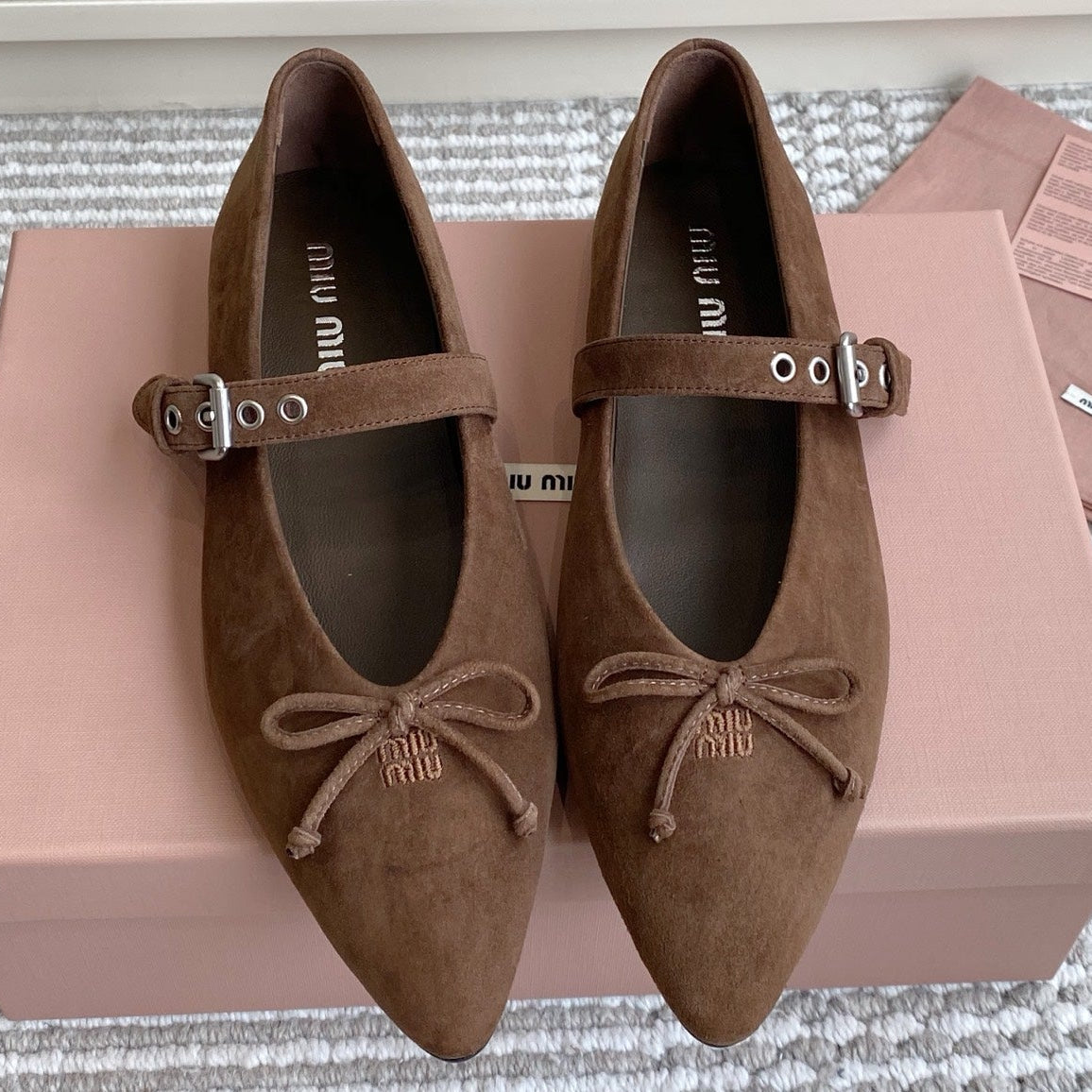 Miu Miu 2026 Ballet Flats Suede 955685