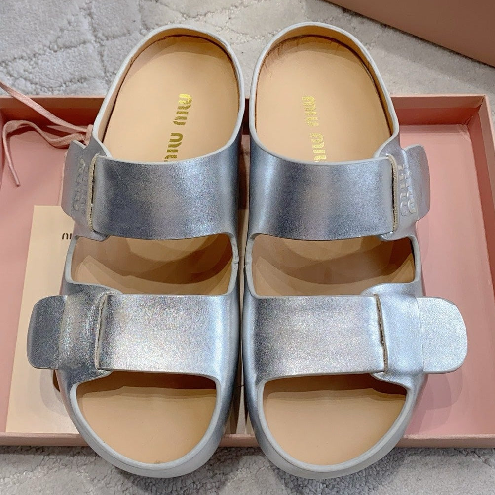 Miu Miu 2026 Bleached Sandals Cowhide 976971