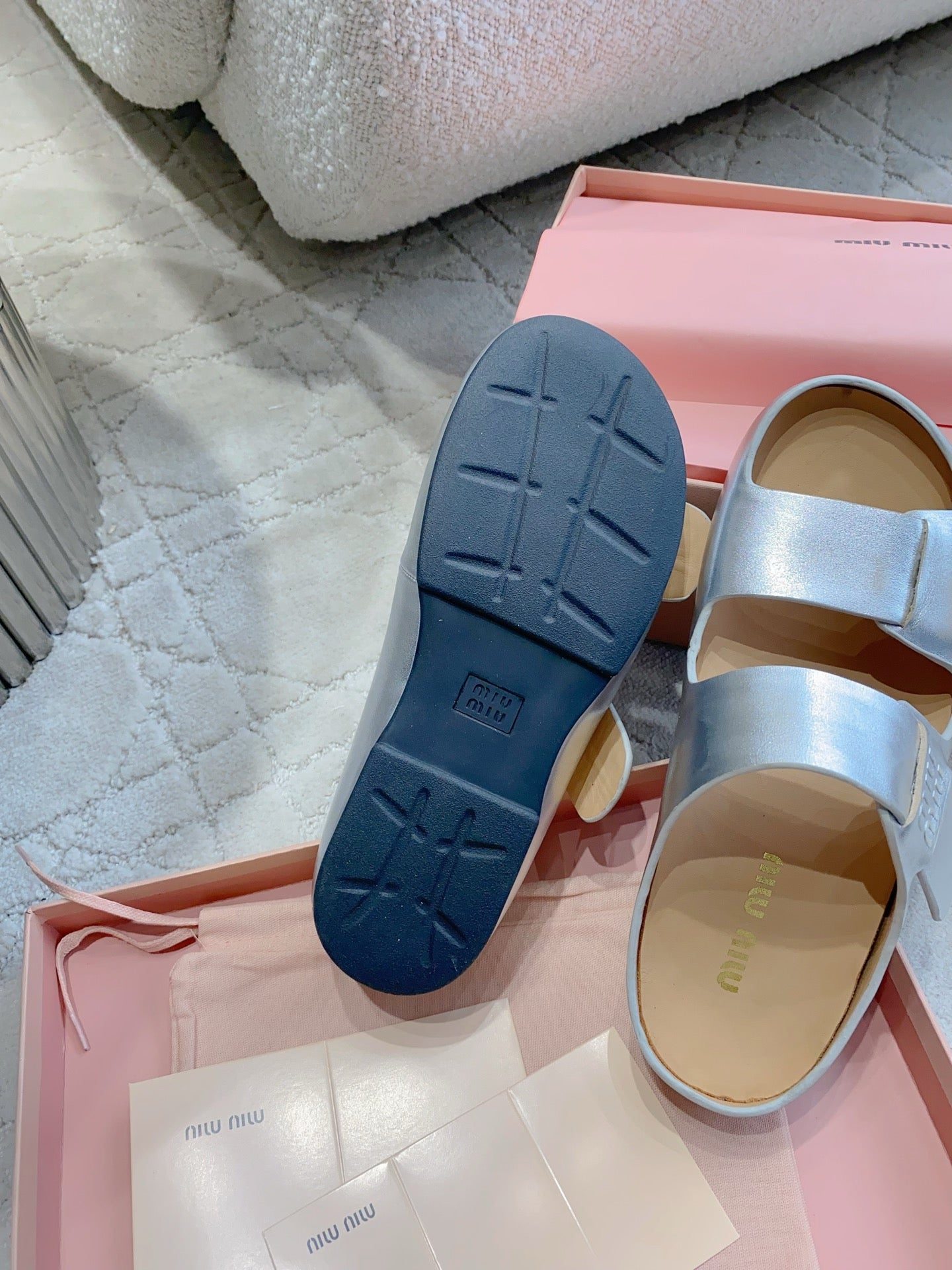 Miu Miu 2026 Bleached Sandals Cowhide 976971