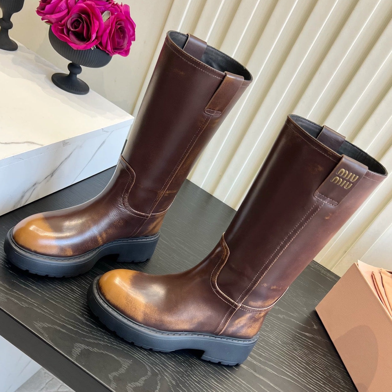 Miu Miu 2026 Fume Boots Cowhide 977054